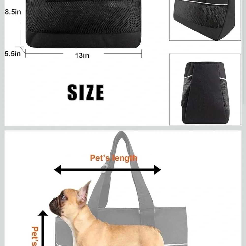 Black Pet Carrier Tote Bag